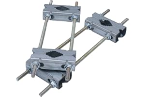 DSO Kit de colliers de serrage doubles pour mât en acier HQ 30 cm - Support pour tube ou mât de max. 64 mm en acier galvanisé pour antenne satellite & DVB-T2, antenne LTE, parasol, station météo