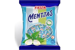Mentitas Menta FIESTA - Bolsa 270 Unids. - Caramelo Duro Relleno de Masticable Sabor Menta - MENTITAS