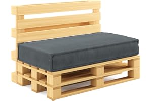 ‎CHILLY PILLEY chilly pilley® Palettenkissen Palettenauflagen aus Cord für EU-Paletten - Abnehmbarer Bezug - Sitzkissen - Rückenlehnenkissen viele Farben (Sitzkissen 120x80, Grau)