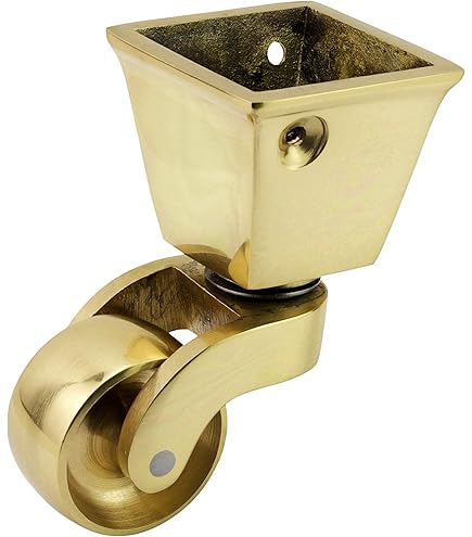 Roulettes Vintage Lot De 4 Roulettes Laiton Massif 28mm - Style Vintage - Raccord Tasse Pour Meubles Fixation 3 Trous