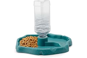 DAWRIS Distributore di Acqua per Rettili, Abbeveratoio Tartarughe Rettile Tartaruga Ciotola Set di 2 Abbeveratoio Tartarughe di Terra Ciotola per Mangiatoia per Tartarughe Automatici per Tartarughe