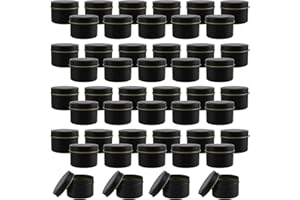 HAKZEON 48 PCS 4 oz Black Candle Tins with Lids, Empty Candle Jars, Metal Tins Candle Containers for Making Candles, Arts & Crafts Projects