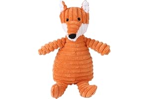 BOLOSHINE BoleShine Hundespielzeug Quietschendes, Zahnreinigendes Hundespielzeug Plüsch Interaktives Spielsachen Kauspielzeug Gefüllte Spielzeug für Welpen, Kleine, Mittlere, Große Hunde (Orange Fuchs)