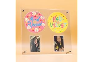Baskiss Photocard and CD Holder Stand, Acrylic Ablum Standing Display, 66 x 91 mm Card Cares Ultra Clear Trading Cases Protectors for Kpop Photocard Baseball Basketball Card Display (2 CD & 2 Cards)