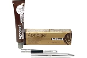 Apraise Professional Eyebrow & Eyelash Tint 20ml | Best Brow & Lash Semi – Permanent Dark Brown Colour Dye | Includes Nūr Tinting Brush with Aluminium Handle and Foldable Design | UK Brand
