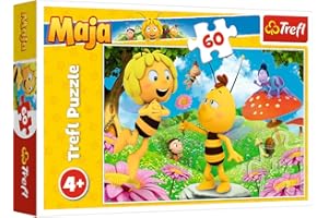 Trefl-Eine Blume für Maja, Maya The Bee Biene 60 Piezas, para niños a Partir de 4 años Puzzle, Color Flor, Abeja, 0