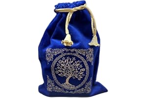 Indian Consigners Soft Velvet Pouch for Tarot, Altar, Rune, Gift, Crystal, Jewelry Wrap Bags for Precious, Sacred and Spiritial Item (Blue)