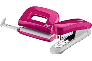 Novus Twinset de bureau, Agrafeuse et Perforateur E 15/E 210 - Rose - 020-1875