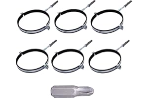 SKIR'CO (6 piezas) Soportes de tubería con forro de goma para tubos de 100 mm, soportes de tubería para montaje en pared y techo, abrazaderas de tubería
