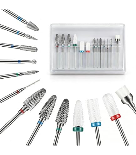 Fyihoxi Bits für Nagelfräser 10 Stück Fräser Bit für Gelnägel