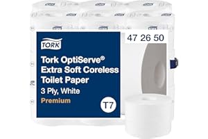 Tork OptiServe Extra Soft Coreless Toilet Paper White T7, Premium, 3 Ply, 18 x 550 Sheets, 472650