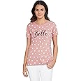 Stories.Label Women 100% Cotton Printed Tshirt in Ribbed Neck Includes Plus Sizes, Regular Fit and Half Sleeves (Sizes Small -5XL)