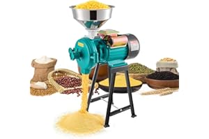 VEVOR Macchina per Polverizzazione Cereali Spezie Grano, Polverizzatore in Ghisa da 2200 W ad Alta Velocità con Piedini in Gomma Antiscivolo, per Cereali Secchi, Spezie, Caffè, Mais e Pepe
