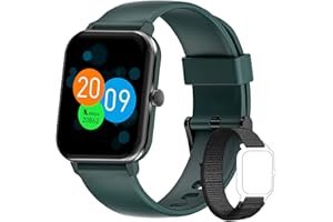 Blackview Smartwatch Herren Damen, Watch, Fitnessuhr mit 1,69 Zoll großer HD-Farbbildschirm, Temperaturmessung, Überwachung von SpO2, Herzfrequenz, Schlaf, usw.Smart Watch für kompatibel Android iOS