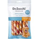 Dr.Sacchi Premium Tavuk Sargılı &Ccedil;ift Renkli Sığır Derisi Burgu &Ccedil;ubuk Tahılsız K&ouml;pek &Ouml;d&uuml;l&uuml; 5" 12 Gr 10'lu