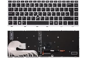WIKIPARTS Replacement Keyboard for HP EliteBook 745 G5/G6 & 840 G5/G6 - UK English QWERTY with Frame