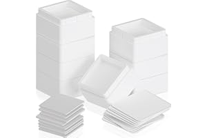 Utopia Bedding Verstellbare Möbelerhöhung (5 cm) - (8er-Satz) Strapazierfähiger Kunststoff mit Schaumstoff, Anti-Rutsch Gummipolster - Aufsteller zum Bett, Sofa, Tisch (bis zu 10 cm) – Weiß