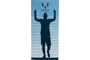 Jay Franco Kids Messi fotboll 100 % bomull strandhandduk - 71 x 147 cm supermjuk badhandduk, pool och resor, officiell licens