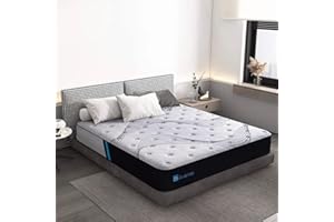 Avenco Boxspring Materac, Pianka, Szary, 160 x 200 cm