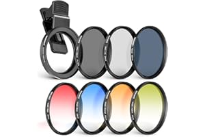 NEEWER Zestaw filtrów obiektywu 58 mm z klipsem do obiektywu telefonu komórkowego, CPL, ND32, 6-punktowy filtr gwiazdowy, filtr gradientowy (4 kolory), kompatybilny z iPhone 15, 14 Pro Max, 13, 12,