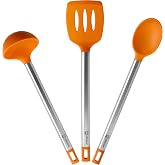 BRA Efficient | Set of 3 kitchen utensils 36.5 cm, Stainless steel | Includes spatula, spoon and saucepan, made of stainless