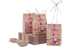 TsunNee 30PCS Christmas Party Gift Boxes, Xmas Kraft Paper Candy Boxes, Xmas Party Favour Bags, Novelty Gift Packaging Decor for Kids Girls Boys Christmas Decorations Advent Calendar DIY