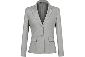 YYNUDA Femme Casual Blazer Business Pockets Boutons Manche Longue Costume Jackets