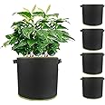 DAYONG Plant Grow Bags,5 Packs 7 Gallon Premium Thichkened Felt Non-Woven Fabric Pots with Durable Handles, Indoor Outdoor Garden Planting Bag for Vegetables, Potato, Tomato, Flower,Herbs
