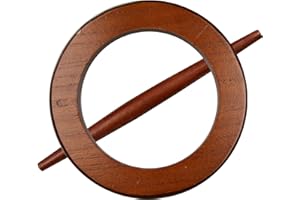 BEAUTEX GARDINEN Raffhalter Gardinenspange aus Holz, rund mit separatem Stift, Farbe wählbar (Braun)