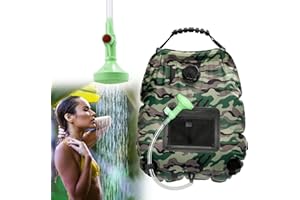 LOMUG Doccia Solare Campeggio, 20L Borsa da Campeggio Solare Portatile Borsa da Doccia Solare Borsa da Bagno on Tubo Rimovibile e Soffione per Campeggio Escursionismo Trekking Arrampicata All'aperto