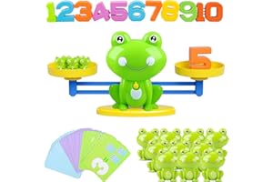 HAOUTDORY Juguete Educativo Matemáticas Balanza Rana,Montessori Juego para Contar y Aprender a Sumar,Juguete Didáctico Infantil para Niños y Niñas a partir de 3 Años