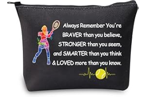 BNQL Tennis Zipper Pouch Tennis Player Gifts Tennis Makeup Cosmetic Bag Tennis Gifts for Women Tennis Travel Bag Organizer Purse (Tennis Black Bag)