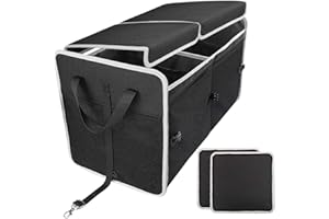 MAX GREEN Organizer per auto, custodia pieghevole con cinghie di fissaggio regolabili, ideale per bagagliaio, borsa da viaggio pieghevole