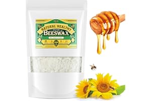 CHILLFLAME Beeswax Pellets 200g, White Beeswax from Organic Farm, Beeswax for Candle Making, Skin Care DIY, Lip Balm and Soap Making Supplies (200g, White)