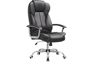SONGMICS Office Chair, Desk Chair, Gaming Chair with Armrests, Swivel Computer Chair, Executive Office Chair, Adjustable Height, Tilt Function, Home Office, Study, Ink Black OBG57BUKV1