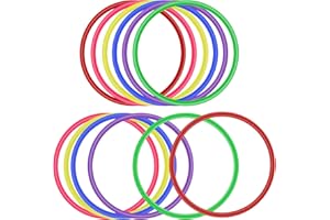 OOTSR Plastic Toss Rings Toys, 12Pcs Throwing Rings for Kids, Ring Toss Game Carnival Rings Toss for Indoor Outdoor Sport Games, Family Party Supplies for Games