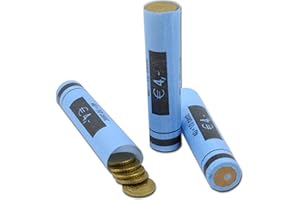 EFFEKTIVO Tubi per monete Euro in carta, Involucri per monete, per monete da 10 centesimi, Pacchetti portamonete confezione da 80 pezzi