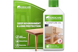 Nordicare Wood Oil Colorless - Premium Walnut Oil, Teak Oil, Wood Oil Furniture for Oak, Beech, Teak, Walnut, Pine, Larch - Natural Furniture Wood Oil - Made in Denmark - for Indoor Use (275 ml)