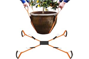 BBpara Topfpflanzenbeweger, Pflanzen-Hebegurte für Blumentöpfe, Pflanzgefäße, Felsen, Bäume, einfaches Anheben und Bewegen schwerer Gegenstände bis zu 113 kg, große Größe, Orange, zum Patent