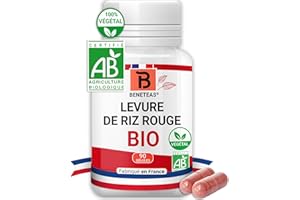 BENETEAS LEVURE DE RIZ ROUGE BIO | Monacoline K | VEGAN | 90 Gelules de 250 mg | Complement alimentaire | Certifie BIO par ECOCERT | Fabrication Franaise