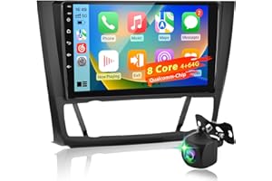 LORPHEIR Radio de Coche Android 8-Core Qualcomm 4+64G para BMW Serie 1 E81 E82 E87 E88 2004-2012, Pantalla táctil 9 Pulgadas 1280×720, DSP Hi-Res, CarPlay y Android Auto inalámbrico + cámara Trasera AHD