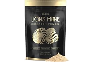 SUPERSELF Lion's Mane Mushroom Powder - High Strength Brain Supplement for Focus & Clarity - Easy to Mix - 100% Pure Lions Mane Powder 100g for Coffee & Tea - Full Spectrum High Absorption Beta Glucan Nootropic