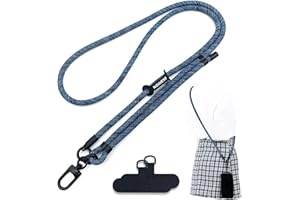 xiaoxiaozhijia Cuerda para Móvil Universal, Cordón para Teléfono Ajustable, Colgante para Movil Extraíble, Apto para Todas Las Fundas de Móvil (Azul Denim)