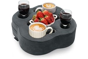 HEALSTOK Couch Cup Holder Pillow Tray - Sofa Drink Cup Holder Cozy Buddy | Bed Caddy Organizer für Fernbedienung, Snacks Getränk, Telefone, Tablet | Verwenden Sie es auf Auto, Pack (Grau, 30x30x10cm)