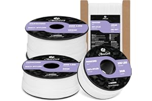 Abma Cord Paracord 2mm 30m Cuerda Nylon 3 Hebras Tipo I para Bricolaje, Camping, Al Aire Libre - MAX. 90kg (200lbs) - Blanco