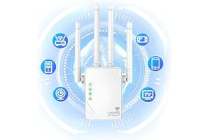 FIVEBOX WiFi Extender, 2024 New WiFi Repeater, WiFi Amplifier 1200Mbps, 5GHz and 2.4GHz Home Dual Band WiFi Booster, Up to 4,000 Sq Ft and 45 Devices, Repeater/Router/Ap Mode, Quick Setup, UK Plugs
