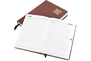 KESOTE Kesoto Agenda 2025 Semana Vista Agenda A5 Diaria con Tapa Dura 12 Meses Páginas en Líneas 340 Páginas Marrón