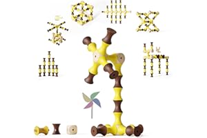 EDYFICO TZJ201, Wooden Blocks for Kids, 60 Pcs Building Blocks for 2 Year Olds, SPINING Montessori Toy for 3 4 5 Year Old Boy Girls, Educational Toddler Toy with Storage Bag, Ideal for Home School Travel