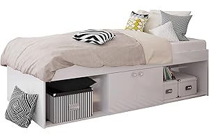 KIDSAW White, Low Sleeper Kids Cabin Storage 2 Niche Single 3ft Bed