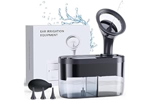 KAUGIC Ear Wax Removal Tool Kit, Electric Ear Cleaner Ear Cleaning Safe Ear Wax Remover Earwax Removal Kit with Sewage System, 4 Clean Modes and 3 Ear Tips Ear Irrigation Kit for Adults
